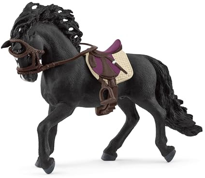 schleich Horse Club | Pura Raza Española Hengst mit Sattel & Zaumzeug 42707 | detailgetreues Pferd | tolles Geschenk für Mädchen und Jungen | Spielzeug für Kinder ab 5 Jahren | Set aus 3 Teilen