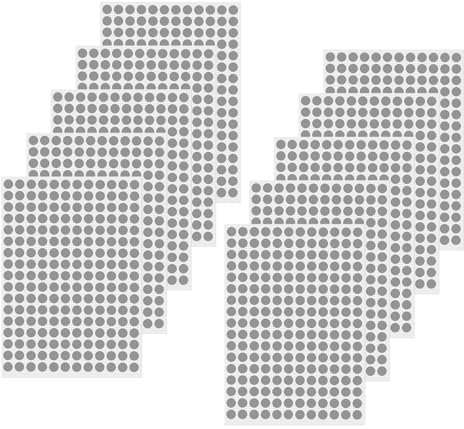 FINDAT Klebepunkt Etiketten 10 mm Rund Kleine Wasserfeste Markierungspunkte Selbstklebende Aufkleber zum Beschriften für Büro Kalender Schule DIY 2040 Stück Grau