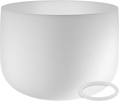 Sonic Energy 14 Zoll Kristallklangschale – 440 Hz, Ton E3, Herzchakra – Für Meditation, Yoga, Klangheilung – Inkl. Silikonring (CSBM14E3)