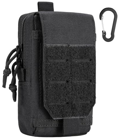 Kleine Hüfttasche mit Klett - und Reißverschluss, Taktische EDC-Tasche, multifunktionale Handytasche, geeignet für Camping, Wandern, Radfahren und Bergsteigen