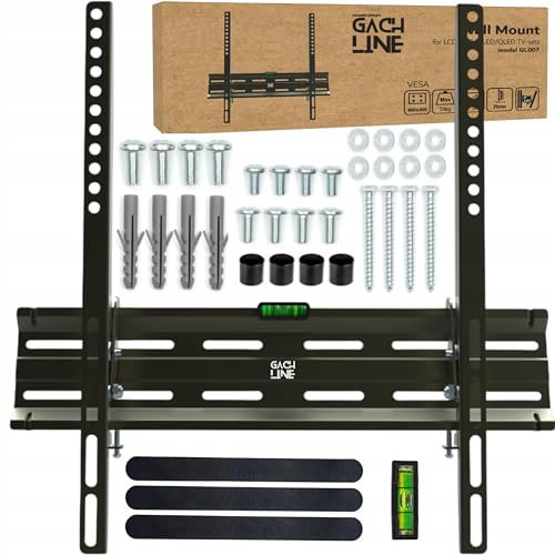 GACHLINE - Supporto da parete sottile per TV da 32 a 60 pollici, inclinabile universale per TV piatte e curve, LED LCD OLED QLED, VESA 75 x 75 – 400 x 400 cm, max. 35 kg, distanza dalla parete solo 29