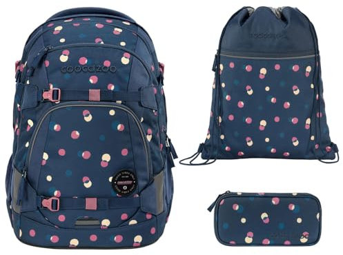 coocazoo MATE Schulranzen-Set 3tlg für Mädchen und Jungen ab der 4. Klasse mit Rucksack. Schlamperetui und Sportbeutel (Bubble Dreams)