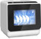 HOMCOM Mini Lavavajillas Independiente Lavavajillas de sobremesa con 4 cubiertos 5 programas Función de secado Depósito de agua de 6L Control táctil Pantalla LED Lavavajillas con/sin toma de agua
