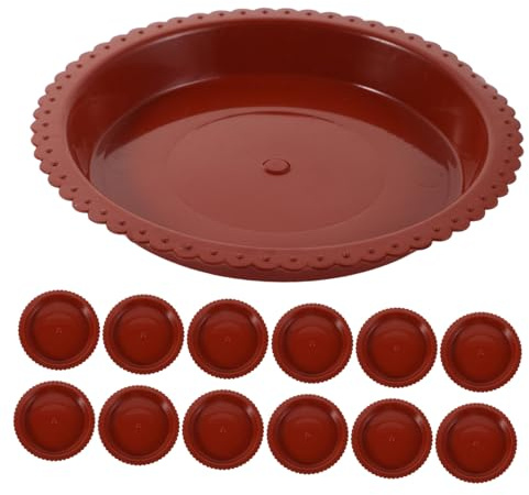 Gatuida 24 pièces Soucoupes Pots de Fleurs Assiettes Plastique Marron Anti-débordement pour Plantes Pot Intérieur et Balcon Bac Soucoupe sous Fleur