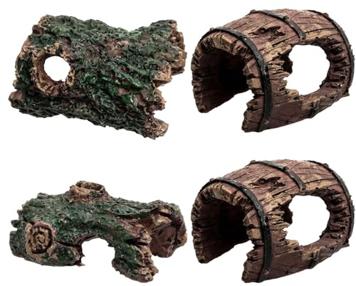 4 Stück Aquarium Höhle, Aquarium Zubehör Deko, Höhle Aquarium, Natürliche Aquariumdekoration, Um Stress Zu Lindern, Geeignet Für Betafische Und Terrasse