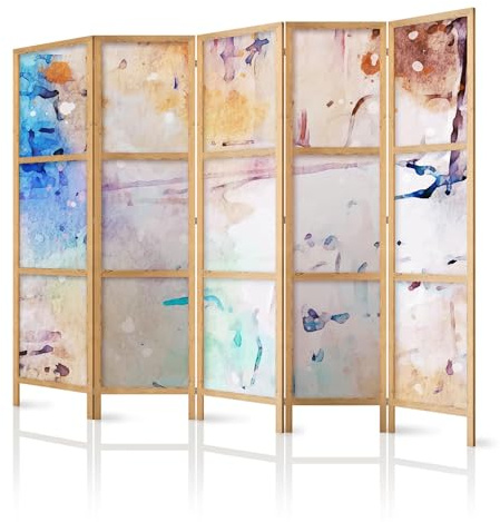 framed concept - Paravent Raumteiler aus Holz 225x172 cm, 5-teilig, einseitig, im orientalischen Stil