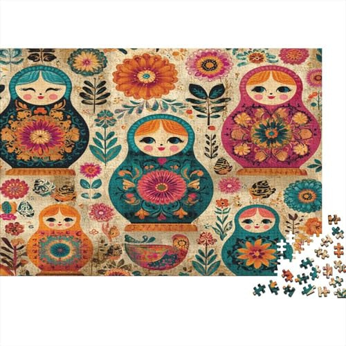 Matryoshka Dolls—Russian Folk Art Style Jigsaw Puzzle Matryoshka Doll Print Great Gift Idea for Adults And Kids 12+, Educational Game 70x50cm/1000pcs