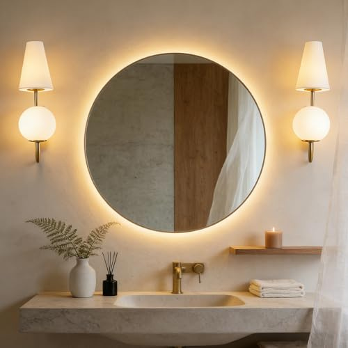 Tribesigns Wandleuchten für den Innenbereich, 2er-Set, Wandleuchten mit milchigem Glas-Lampenschirm, Wandleuchten in Goldoptik für Schlafzimmer, Wohnzimmer und Treppenhaus, inklusive 2 E14-Glühbirnen