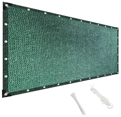 MAODUZI Sichtschutz Garten 110x500cm, Schattierungsnetz Atmungsaktiv Privacy Screen Garden mit Kabelbinder und Kordel für Zaun Pavillon Balkongeländer - Dunkelgrün