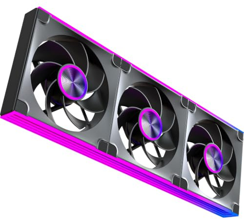 upHere UA03 PC Case Fan - Reverse Blade, 360mm Single-Frame ARGB Fan | All-in-One 4-Pin PWM Silent Computer PC Fans Infinite Mirror RGB Sync