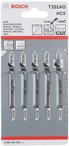 Bosch 2608630031 Lame de scie sauteuse T 101 AO HCS 5 pièces