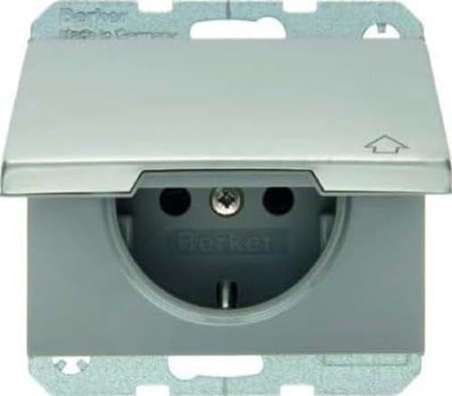 BERKER Steckdose Klappdeckel u. erh.BS K.5 Edel 47517104