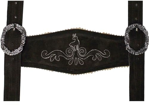German Wear Hosenträger Trachten Lederhosen Klassische Hosenträger Trachtenmode H-Träger (Dunkelbraun)