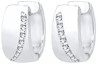 Elli Ohrringe Damen Creolen mit Kristallen in 925 Sterling Silber