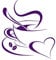 Grandora Wandtattoo Kaffetasse Herz I violett (BxH) 20 x 23 cm I Kaffee Tasse Bohnen selbstklebend Küche Aufkleber Wandaufkleber Wandsticker W3040