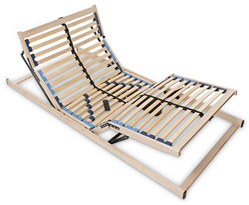 Betten-ABC Max1 Lattenrost, mit 28 Leisten und Mittelzonenverstellung, für alle Matratzen geeignet, Made in Germany, Motor | Fertig montiert, Größe: 90 x 190 cm