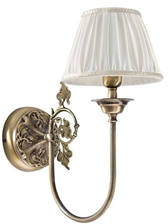 Premium Wandleuchte aus Messing bronziert Jugendstil E14 bis 40W 230V Stoff Schlafzimmer Flur Wohnzimmer Esszimmer Lampe Leuchte innen Wandlampe
