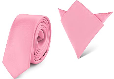 Ladeheid Ensemble Cravate & Pochette Costume Homme SP/P (150cm x 5cm, 22cm x 22cm, Rose)