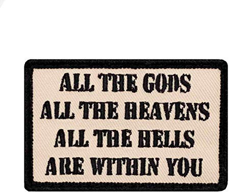 Café Viereck ® Lustiges Fun Patch Gestickt mit Klett - 7 cm x 5 cm - Gods Sand