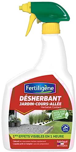 FERTILIGENE FDCA900 - Désherbant Pulvérisateur Jardin, Cours, Allées Prêt à L'emploi 900 ml - Détruit rapidement les mauvaises herbes et les mousses - Effets visibles en 1h - 10m² traités par litre