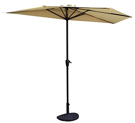 MaxxGarden Balkonschirm Ø 270 cm – Halbrund – Marktschirm - UV-Schutz bis – Gartenschirm – Terrassenschirm - ohne Ständer - für Garten, Balkon und Terrasse - Creme