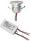 VBLED® LED Aluminium Mini Einbaustrahler IP65 wassergeschützt - 1W 350mA 80lm warmweiß (3000 K) (1er-Set IP65 WW)