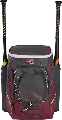 Rawlings IMPULSE Rucksack Ausrüstungstasche, Baseball/Softball, Kardinalrot