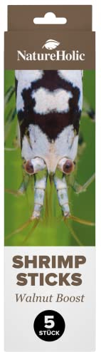 NatureHolic - Piruletas de camarón Walnussboost I Alimento adicional para invertebrados I con hojas de nogal I Momentos especiales de alimentación I Fabricado en Alemania I 5 piruletas