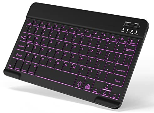 Tastiera Bluetooth retroilluminata piccola tastiera wireless portatile ricaricabile illuminata per Android Samsung Tablet telefono cellulare smartphone iPad A16 11a 10a generazione iPad Pro Air Mini