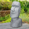 ECD Germany Moai Figur Rapa NUI Kopf 53,5 cm hoch aus wetterfestem Steinguss Kunstharz, Grau, Osterinsel Statue als Dekoration für Haus & Garten, Gartenfigur Dekofigur, Skulptur für Innen & Außen