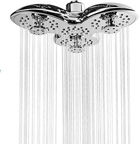 ALYHYB Fester Duschkopf - 10 Zoll Blütenblatt-Regenduschen mit 3 Strahleinstellungsmodi - Gebürstetes Chrom-Finish - Hochdruck-Duschkopf für Low Flow Shower
