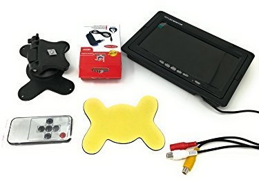 LEOFLA Monitor LCD Auto Con Telecomando Da 7.0 Pollici 2 Ingressi AV Per Videosorveglianza