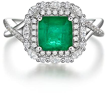 HCMA Vintage 925 Sterling Silber Asscher Cut Smaragd Greated Moissanite Edelstein Hochzeit Engagement Edlen Schmuck Ring für Frauen Geschenk