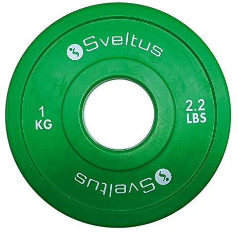 dumbbell Olympic 1 kg steel/rubber green