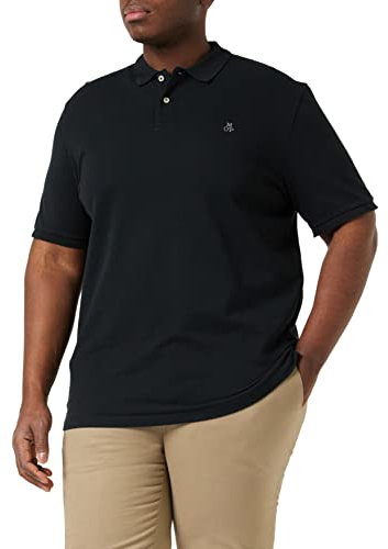 Marc O'Polo Herren Kurzarm-Poloshirt aus Bio-Baumwolle Regular Fit, Schwarz (Black), XXL