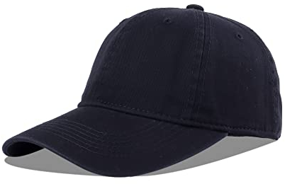 LANGZHEN Unisex Vintage gewaschen Distressed Baumwolle Einstellbare Solid Dad Hut, Gewaschene Klassische Baseball Cap für Männer Frauen (Schwarz)