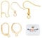 Beebeecraft 1 Box 50Pcs 5 Style Earring Hooks with Loop Hole 18K Gold Plated Earring Making Kit Leverback Huggies Earwire for Jewellery Earring Making