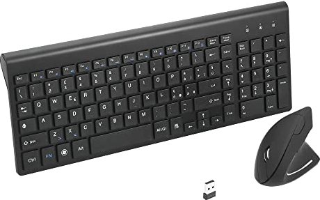 Combinazione di mouse e tastiera ergonomici verticali wireless a 2,4 GHz Dimensioni portatili ultrasottili per PC Desktop Computer Laptop Mac Tablet (Right-handed)
