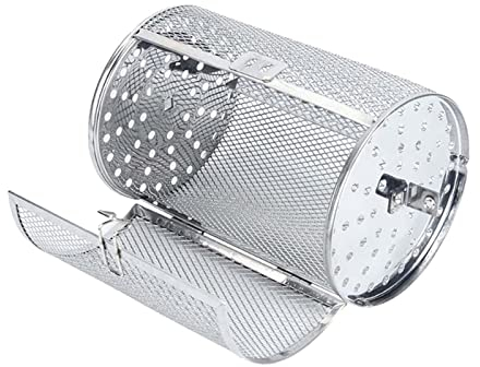 perfk Alloy Bräter Drum Oven Cage Ofenkorb 10 Zoll drehbare Röstung getrocknete Nuss Kaffeebohnen Heizung gleichmäßig Bratkorb für Küche BBQ