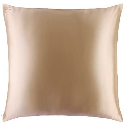 SLIP 22 Momme Seidenkissenbezug in 80 x 80cm im Petal Design - aus 100% Maulbeer Seide, mit Reißverschluss, atmungsaktiv, ideal für Allergiker, Karamell