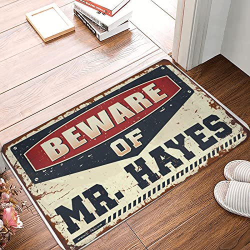 CakJuice Welcome-Ish Fußmatte für den Außenbereich, Vorsicht vor Mr. Hayes, Fußmatte, Raumdekoration, Haustür-Teppiche für den Innenbereich (Größe: 50 x 80 cm)
