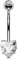 OUFER 14G Bauchnabelpiercing Titan 16 mm Stablänge Herz Piercing Bauchnabel Lang Kurz CZ Edelstein Kugeln Belly Button Piercing Navel Bars Silber 1.6mm Nabelring Frau Geschenk Schmuck