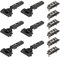 6 x siwitec Blum CLIP top BLUMOTION 110° Scharnier INSERTA mit Feder, Softclose, Onyxschwarz, Eckanschlag inkl. geraden Exzenter-Montageplatten