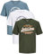 JACK & JONES Herren 3er-Set T-Shirts aus Baumwolle (Big Size Mix 6, 3XL)
