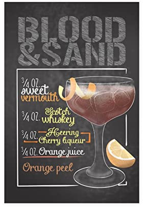 JDRC Blut und Sand Cocktail Leinwand Poster Wandkunst Dekor Druck Bild Gemälde für Wohnzimmer Schlafzimmer Dekoration Rahmen: 50 x 75 cm