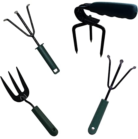 Piccoli attrezzi da giardinaggio a mano forchetta + coltivatori 3 denti + artiglio rotante