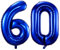 100cm Dunkelblau Luftballon Zahl 60 zum Geburtstag Fliegt Mit Helium Folienballon Geburtstagsdeko Ballon Zahl Deko zum Geburtstag (Dunkelblau, Zahl 60)