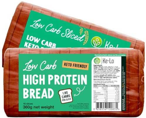 Keto-Pro Low Carb Keto Friendly Bread (2 Pack) | Keto Bread | Low Carb Bread | Low Calorie Bread Helping You Stay Fuller for Longer | Low Carb Snacks & Keto Food | Low Carb Bread UK