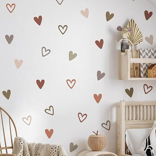 HGDESIGN® Wandtattoo Wandaufkleber Wandsticker Blumen Herz Baum Wanddeko für Kinderzimmer Babyzimmer Kind Baby Junge Mädchen (B)