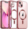 JETech Weiche Klar Hülle für iPhone 13 6,1 Zoll, Kameraschutz Vollständiger, Kompatibel mit MagSafe Kabellosem Laden, Stoßfest Elektroplattiert TPU Handyhülle (Rosa)